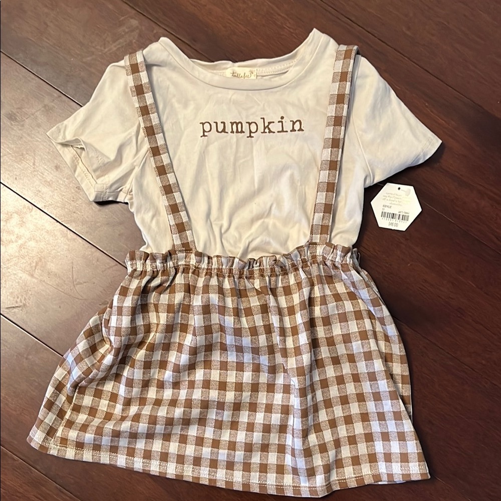 Kids Matching Set in Cream and Brown